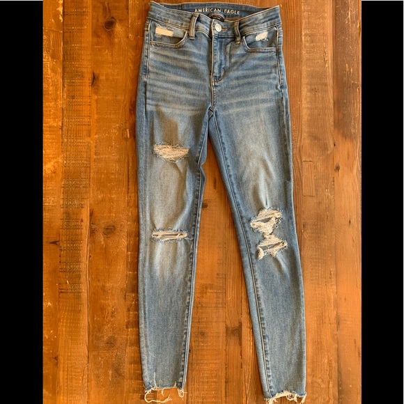 AMERICAN EAGLE Hi-Rise Jegging, Next Level Stretch temp tech Size 0 Regular - Picture 1 of 10